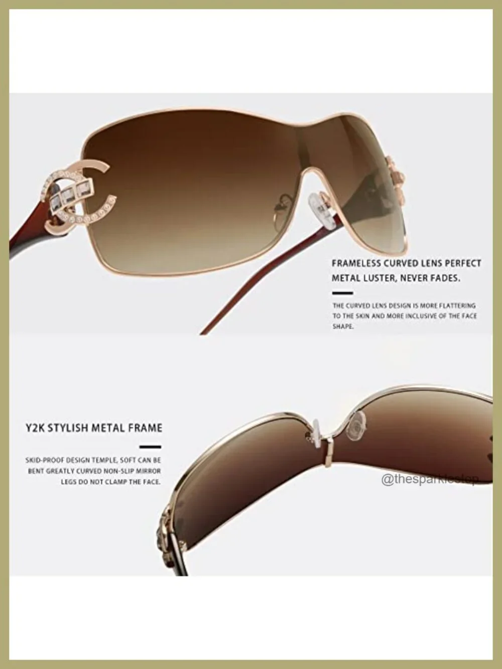 Oversized Y2K Wrap Around Sunglasses Party Driving UV400